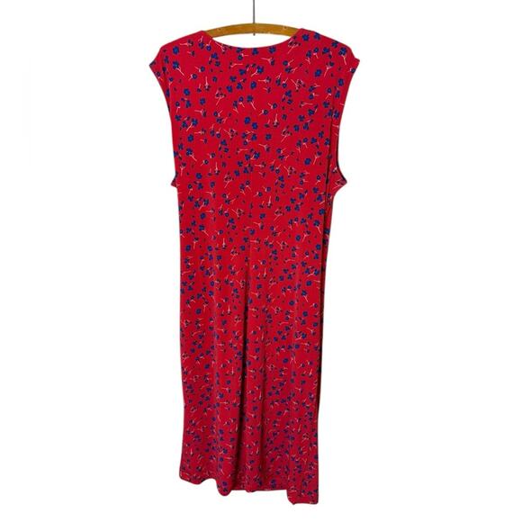 Banana Republic Factory Women’s Sz Large Dress Printed Faux Wrap New NWT Red - Picture 7 of 8